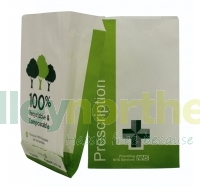 front view of the nhs pharmacy bags. Pharmaceutical packaging.